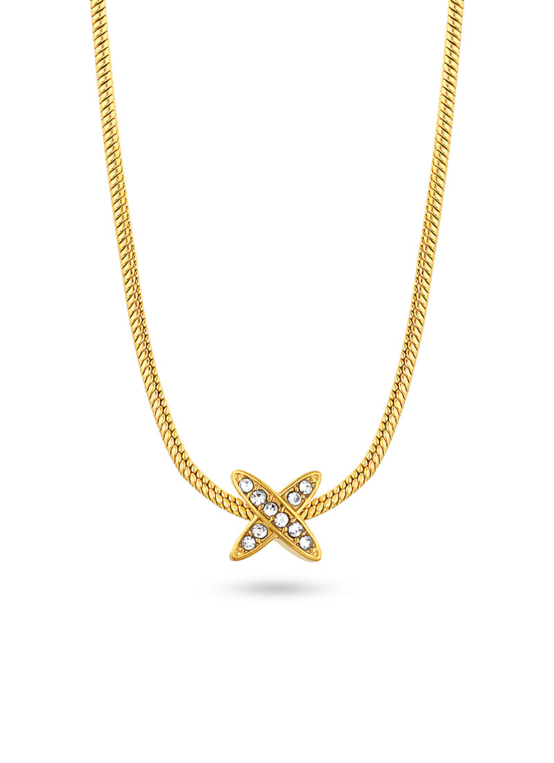 Golden Crossline Necklace