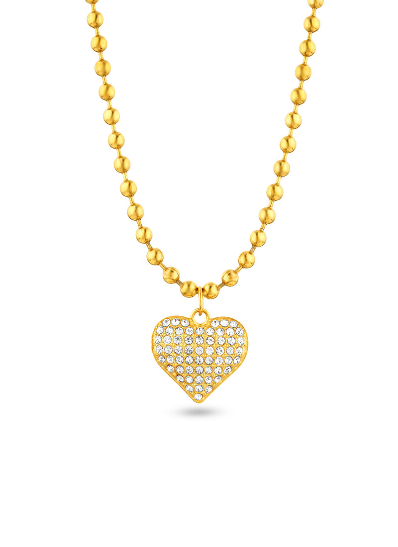 Crystal Bloom Heart Necklace