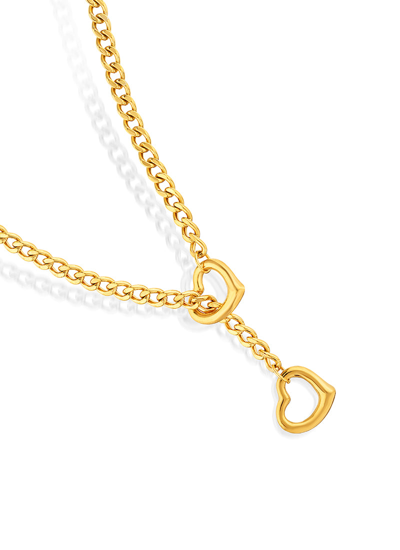 Twin Hearts Chain Necklace