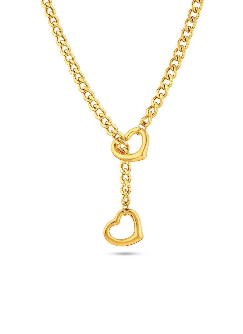 Twin Hearts Chain Necklace