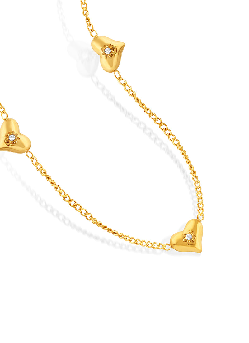 Golden Heartlink Necklace