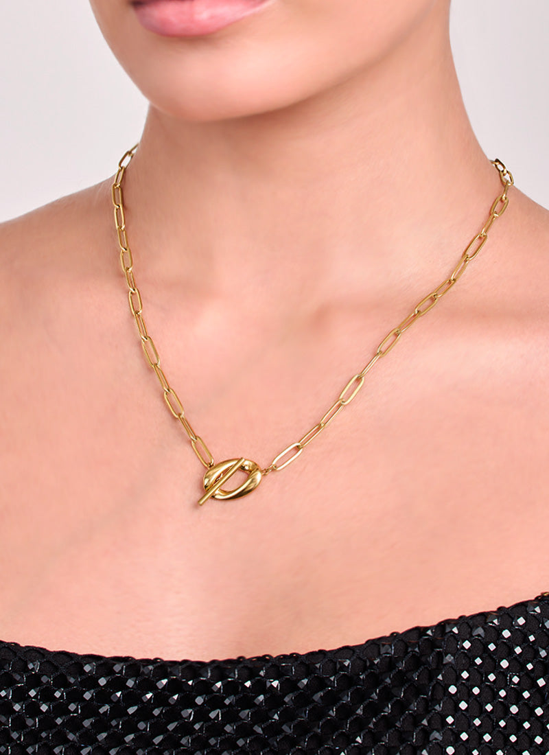 Golden Toggle Chain Necklace
