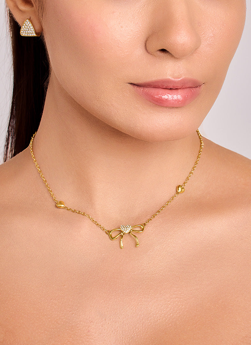 Crystal Bow Necklace