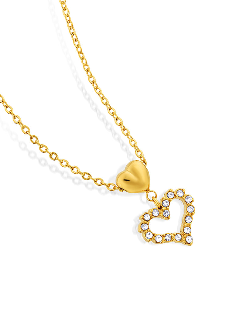 Golden Halo Heart Necklace