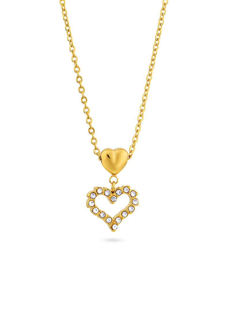 Golden Halo Heart Necklace