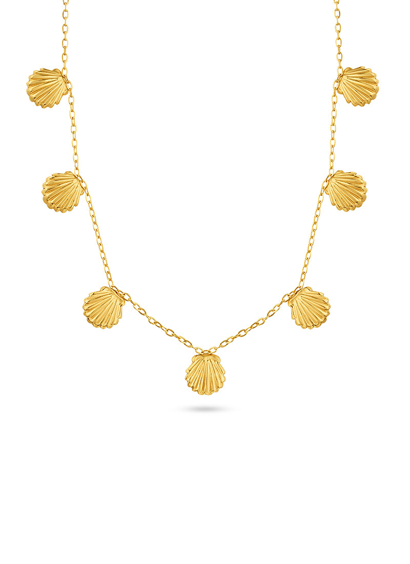 Golden Shell Charm Necklace