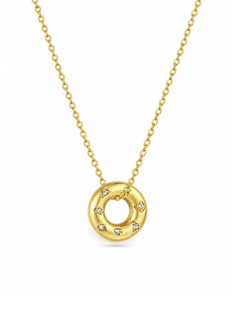 Crystal Orbit Halo Necklace