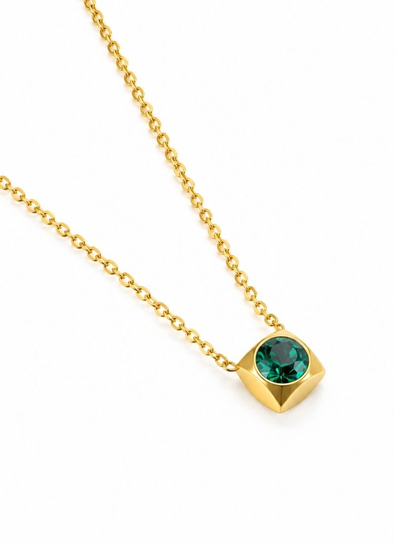 Green Crystal Pendant Necklace