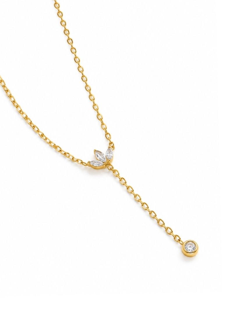 Golden Petal Drop Necklace
