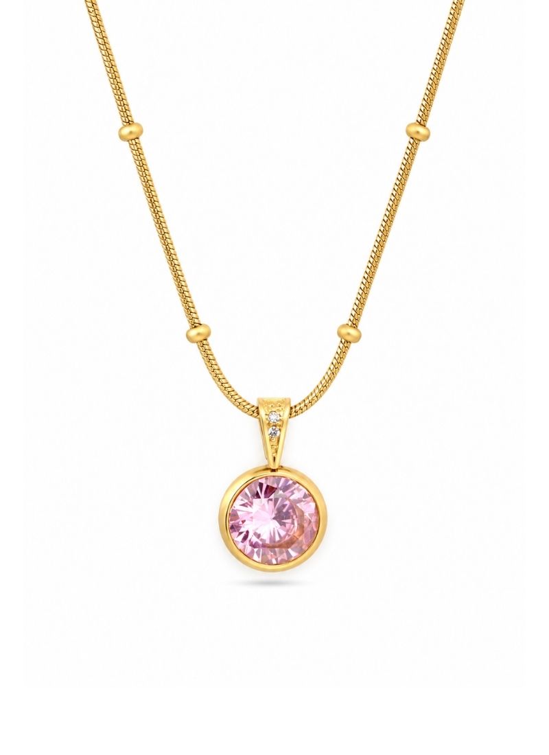 Solitaire Muse Necklace:Pink