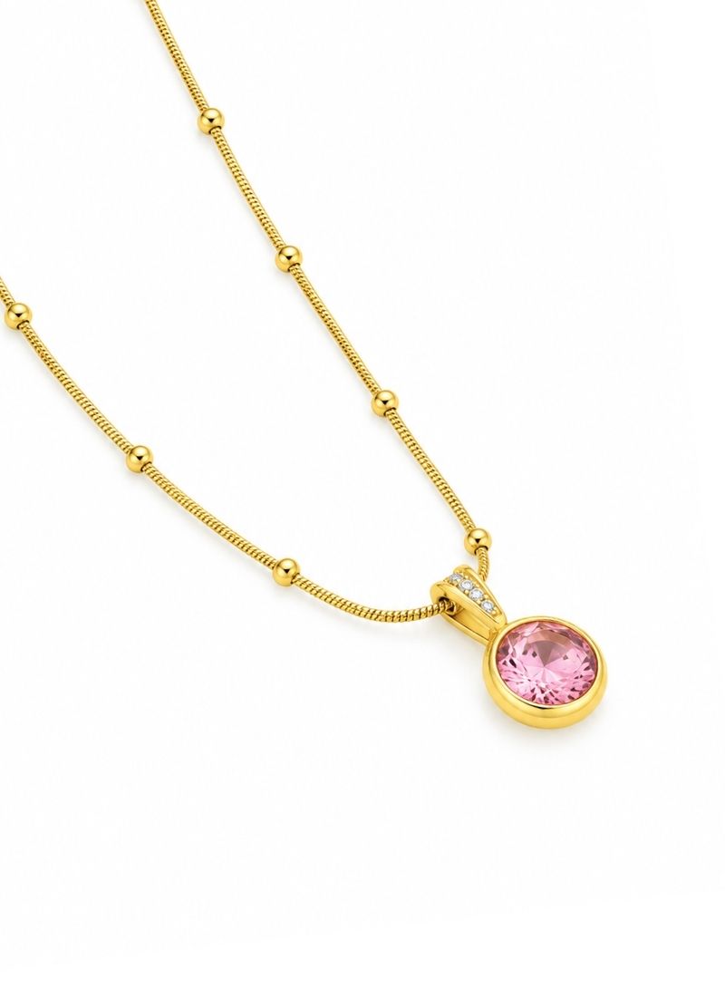 Solitaire Muse Necklace:Pink