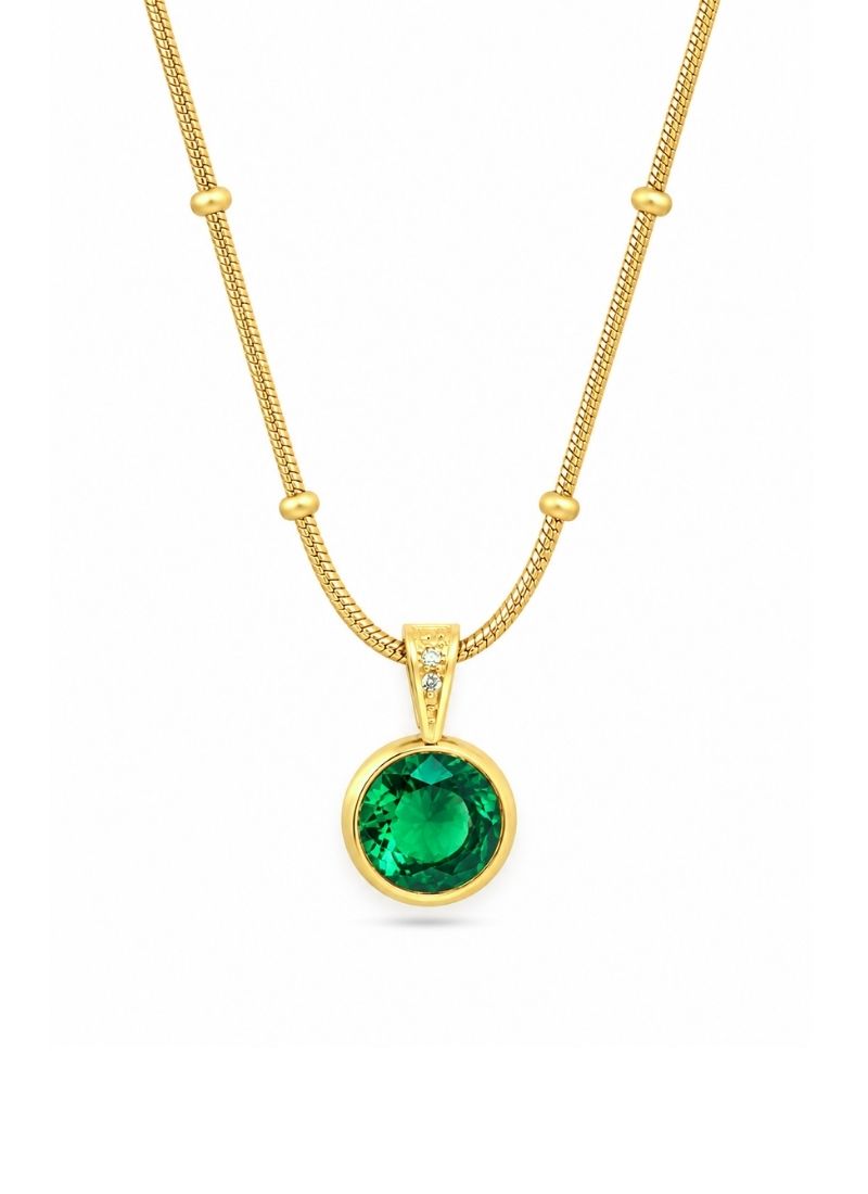 Solitaire Muse Necklace:Green