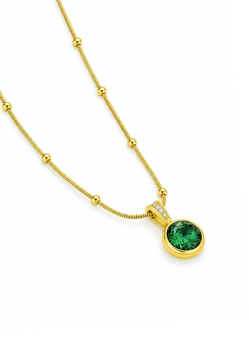 Solitaire Muse Necklace:Green
