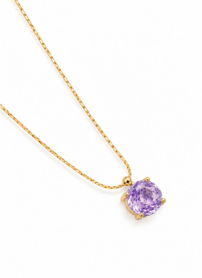 Bloom Rose Cut Necklace:Purple
