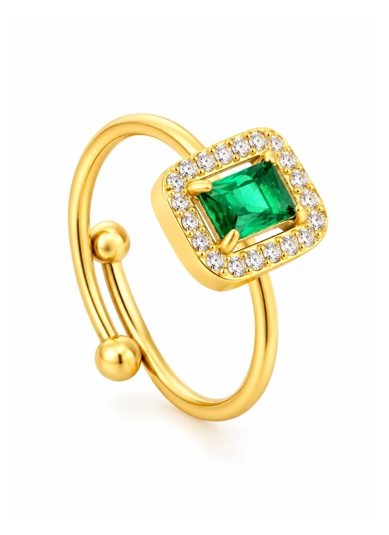 Golden Emerald Ring