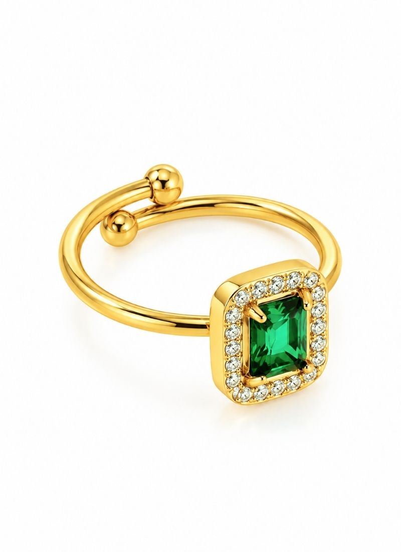 Golden Emerald Ring