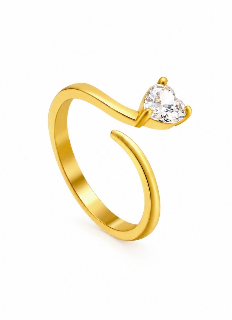 Modern Heart Curve Ring