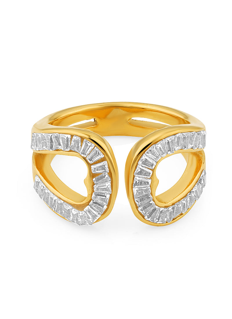 Golden Twin Loop Ring