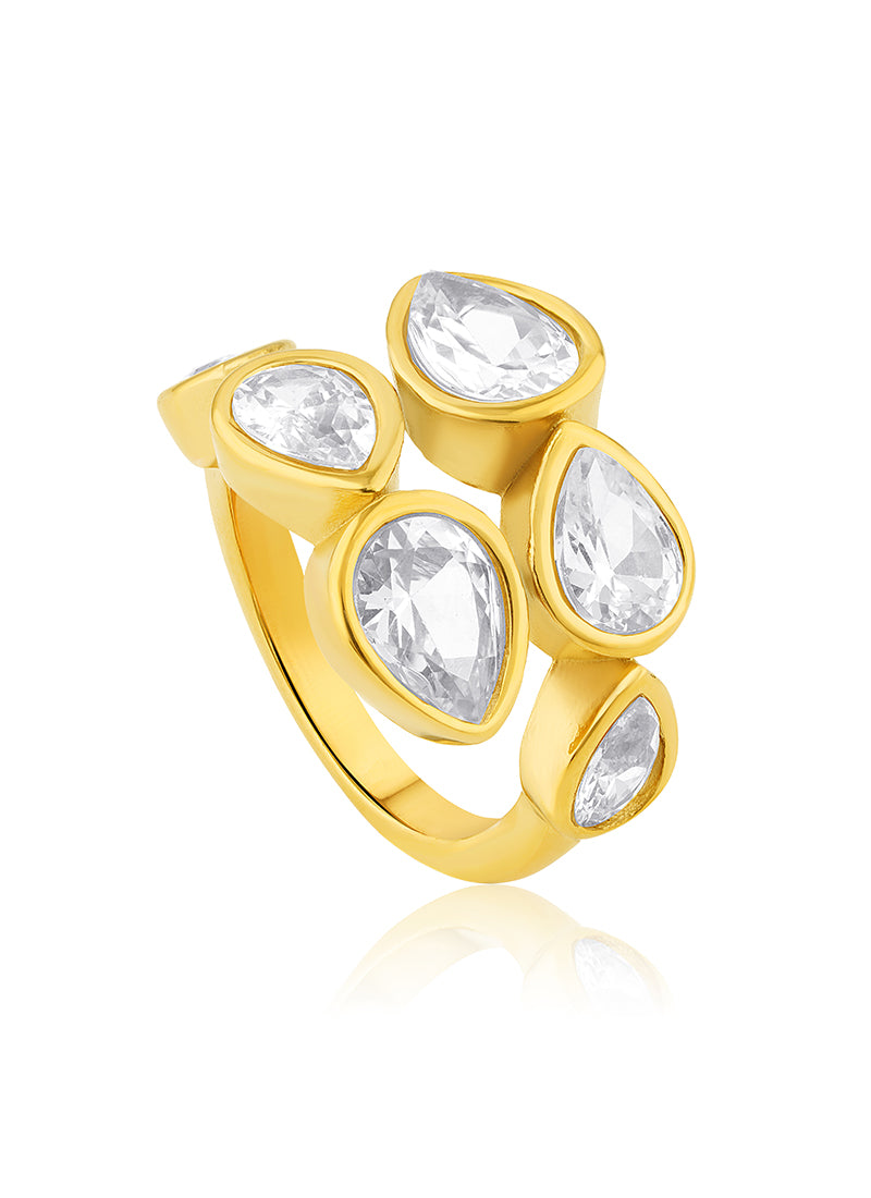 Crystal Teardrop Ring