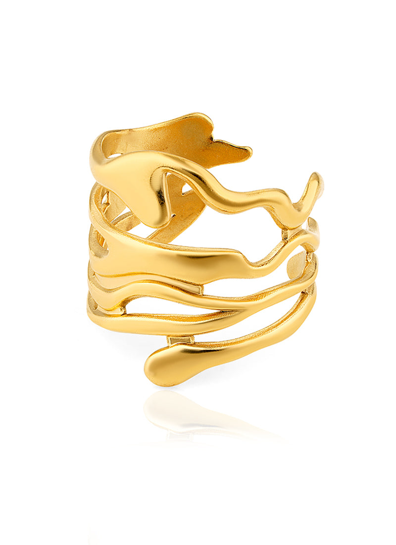 Golden Wave Ring