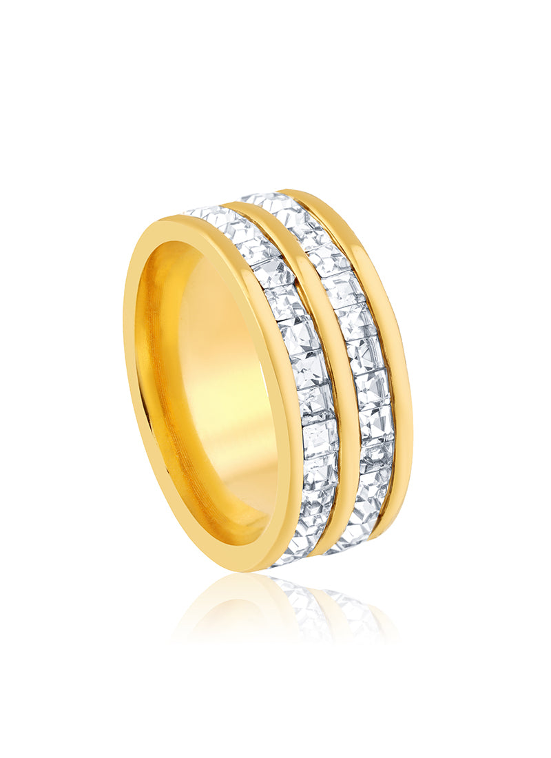 Dual Crystal Band Ring