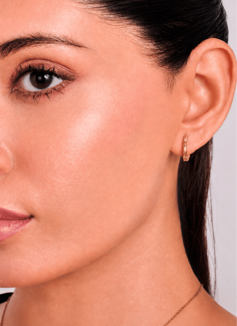 Golden Bamboo Hoop Earrings